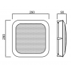 Aplique LED de pared o techo cuadrado de policarbonato, 14W, IP65, con kit de emergencia 